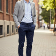 Pair of brown dress shoes with a textured finish on a white background