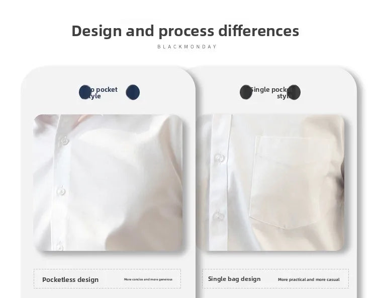 Non-ironing High-end Long-sleeved White Shirt Business Anti-wrinkle Dress Shirt Excellent High-quality Work Business Clothes
