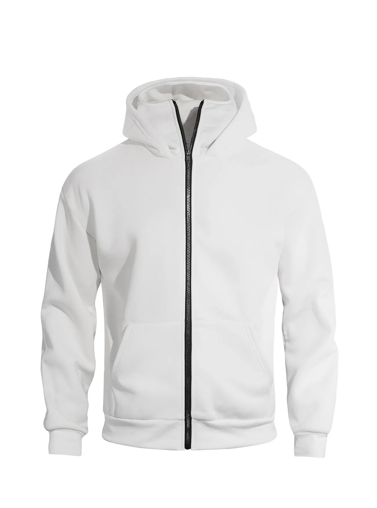 Men's Full Zip Hoodie with Built-in Face Mask Balaclava Techwear Sweatshirt with Crossbody Strap Tactical Streetwear Top