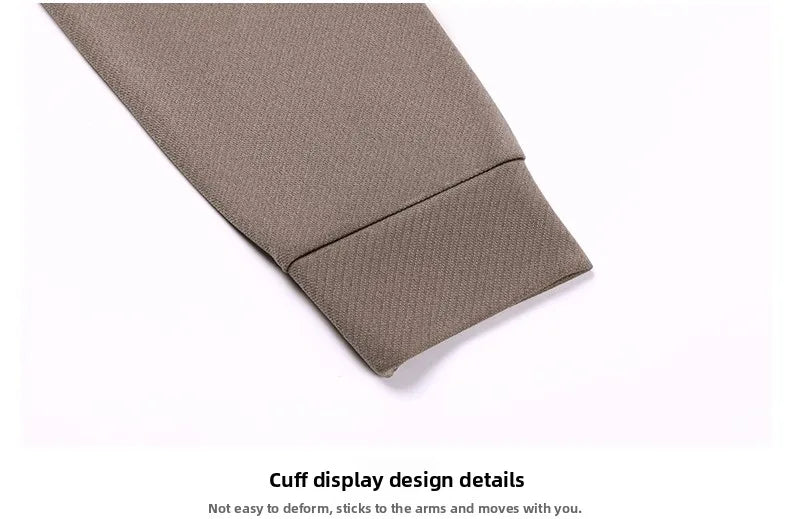 Luxury Wool Blend Fabric Men's Long Sleeve Polo  Classic