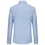 Light blue checkered shirt on a white background