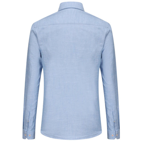 Light blue checkered shirt on a white background