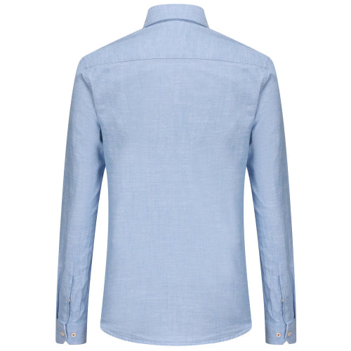Light blue checkered shirt on a white background