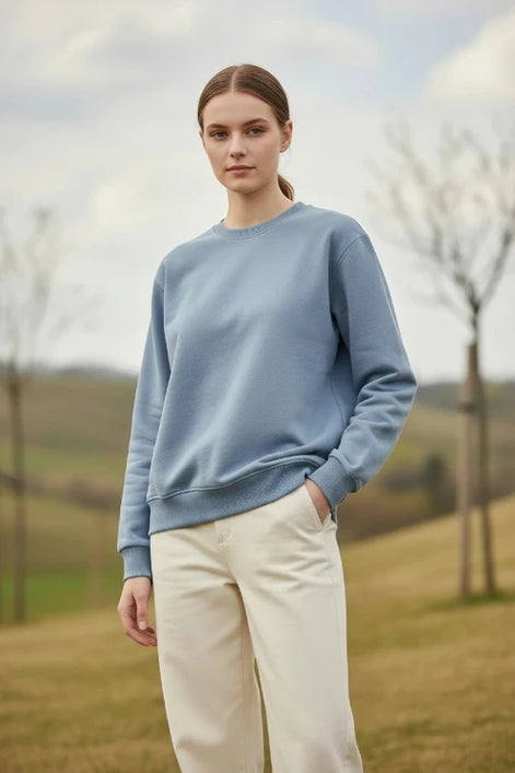 Blue sweatshirt on a white background
