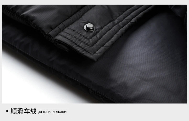 High End Long Thick New Brand Casual Fashion Winter Down Jacket Men Hooded Warm Street Parkas Feather Windbreaker Puffer Coats
