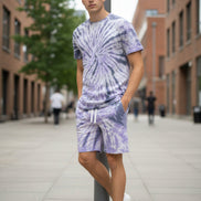 Tie-dye t-shirt and shorts set  outside