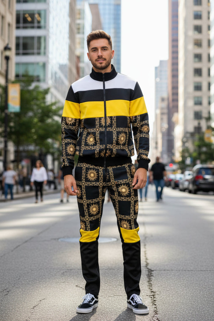 Printed Poly-Span Track Set | Stylish 2-Piece Athletic Outfit