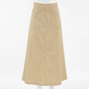 Beige skirt on a mannequin against a white background