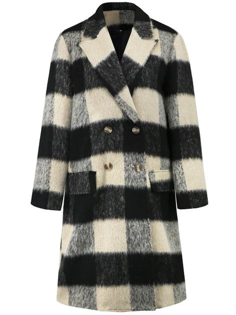 Black and white checkered coat on a white background